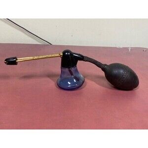 Vintage DeVilbiss Cobalt Blue Glass Medical Nose & Throat Atomizer Sprayer